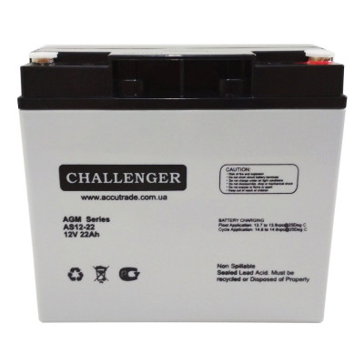 AGM акумулятор Challenger 12V 22Ah AS12-22
