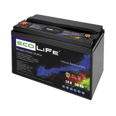 Літієвий акумулятор EcoLife 24V 50Ah LiFePO4