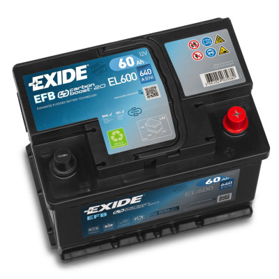 Авто аккумулятор Exide 60Ah 640A Start-Stop EFB EL600