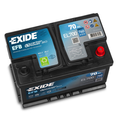 Авто аккумулятор Exide 70Ah 760A Start-Stop EFB EL700