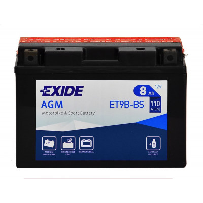 Мотоакумулятор Exide 8Ah ET9B-BS
