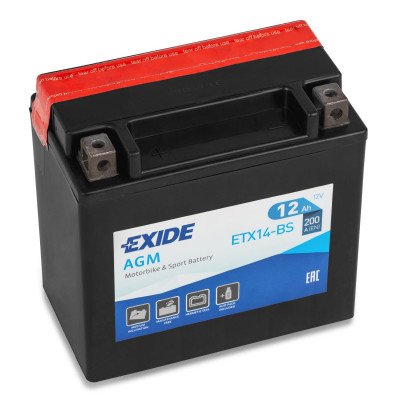 Мотоакумулятор Exide 12Ah ETX14L-BS