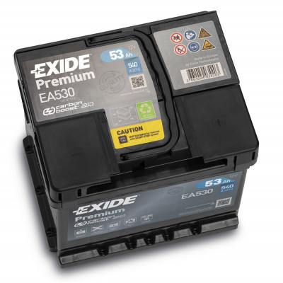 Авто аккумулятор Exide 53Ah 540A Premium EA530