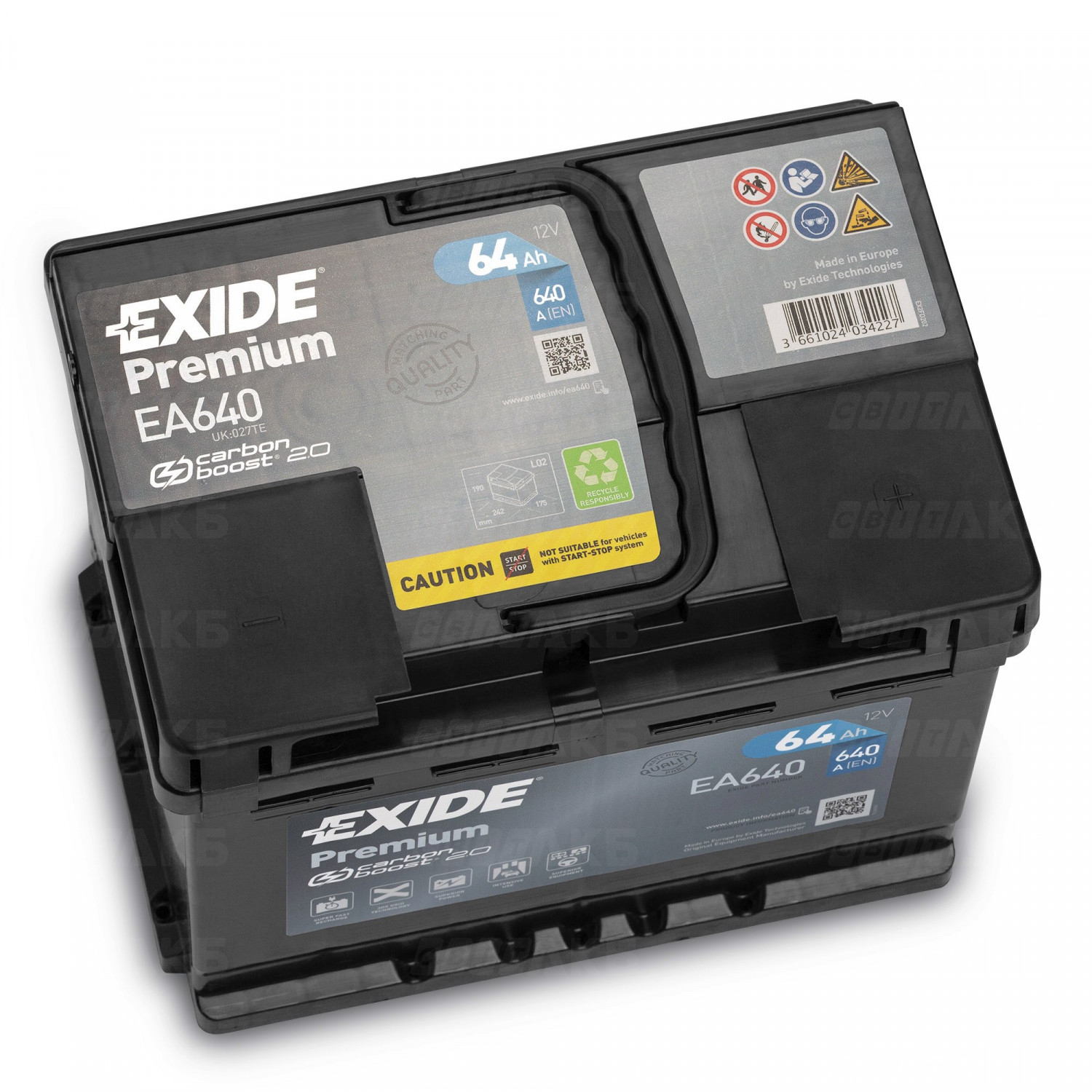 Аккумулятор Exide Premium EA640 - 64Ah Евро: продажа, цена в Киеве.  Автомобильные аккумуляторы от Электромотор - 1101759089