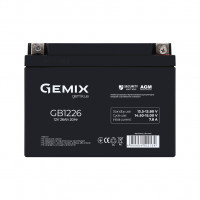 AGM аккумулятор Gemix 12V 26Ah GB1226