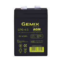 AGM аккумулятор Gemix 6V 4,5Ah LP6-4.5