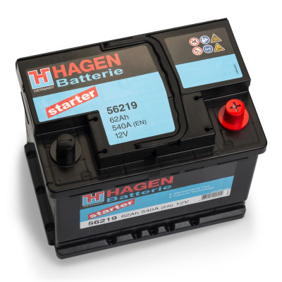 Авто аккумулятор Hagen 62Ah 540A Starter 56219