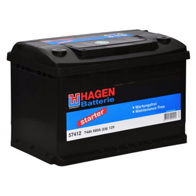 Авто аккумулятор Hagen 74Ah 680A Starter 57412