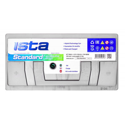 Авто аккумулятор Ista 90Ah 760A Standard R