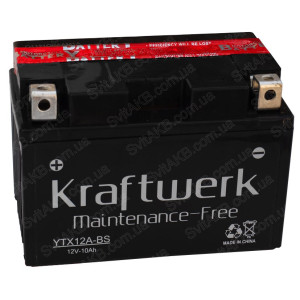 Мотоакумулятор Kraftwerk 10Ah YTX12A-BS