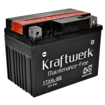 Мотоаккумулятор Kraftwerk 3Ah YTX4L-BS
