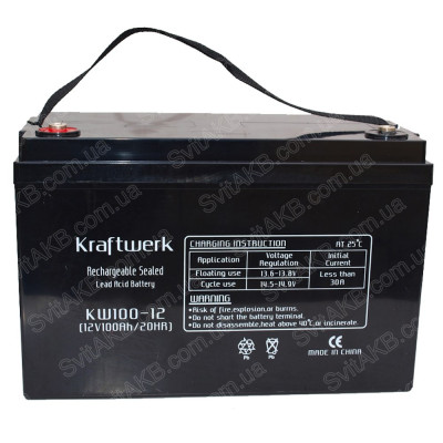 AGM аккумулятор Kraftwerk 12V 100Ah KW100-12