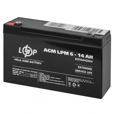 AGM акумулятор LogicPower 6V 14Ah LPM6-14