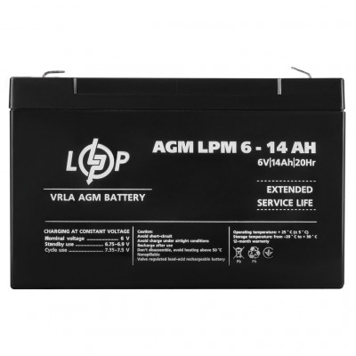 AGM акумулятор LogicPower 6V 14Ah LPM6-14