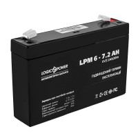 AGM аккумулятор LogicPower 6V 7,2Ah LPM6-7,2
