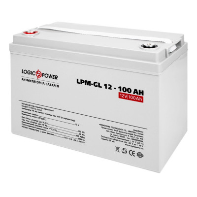 Гелевый аккумулятор LogicPower 12V 100Ah LPM-GL12-100