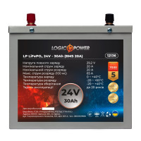 Літієвий акумулятор LogicPower 24V 30Ah LiFePO4 LP12136