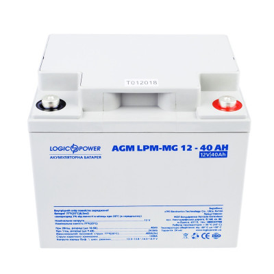 AGM акумулятор LogicPower 12V 40Ah LPM-MG12-40