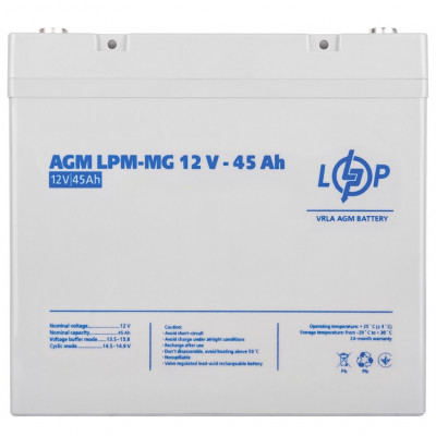 AGM акумулятор LogicPower 12V 45Ah LPM-MG12-45