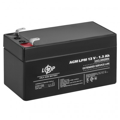 AGM аккумулятор LogicPower 12V 1,3Ah LPM12-1,3