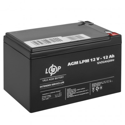 AGM аккумулятор LogicPower 12V 12Ah LPM12-12