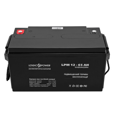 AGM акумулятор LogicPower 12V 65Ah LPM12-65