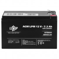 AGM аккумулятор LogicPower 12V 7,2Ah LPM12-7,2