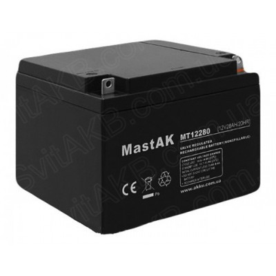 AGM акумулятор MastAK 12V 28Ah MT12280