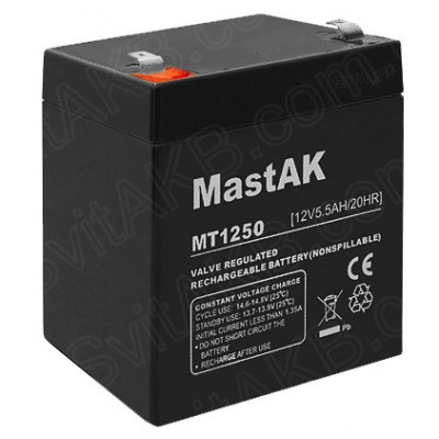 AGM акумулятор MastAK 12V 5,5Ah MT1255