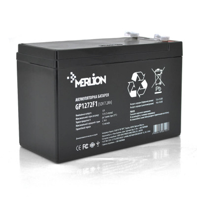 AGM аккумулятор Merlion 12V 7,2Ah GP1272F1
