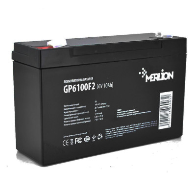 AGM акумулятор Merlion 6V 10Ah GP6100F2