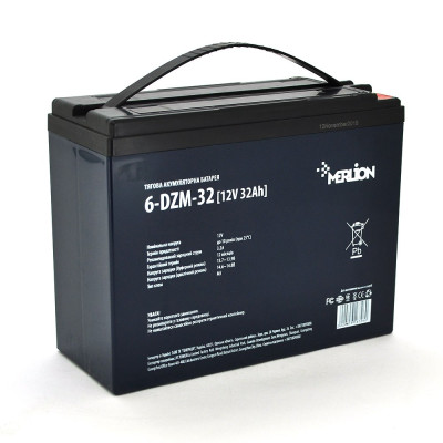 Тяговий акумулятор Merlion 12V 32Ah 6-DZM-32