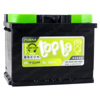 Авто аккумулятор Topla 60Ah 680A AGM