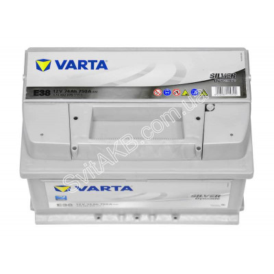 Авто акумулятор Varta 74Ah 750A Silver Dynamic E38