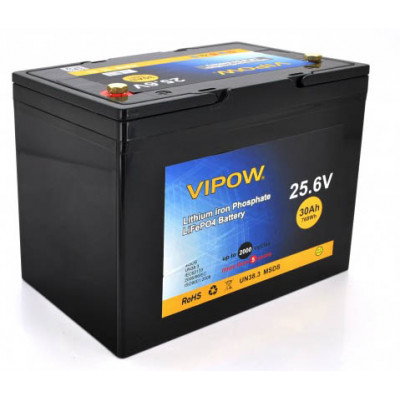 Літієвий акумулятор Vipow 24V 30Ah LiFePO4 (BMS 25)