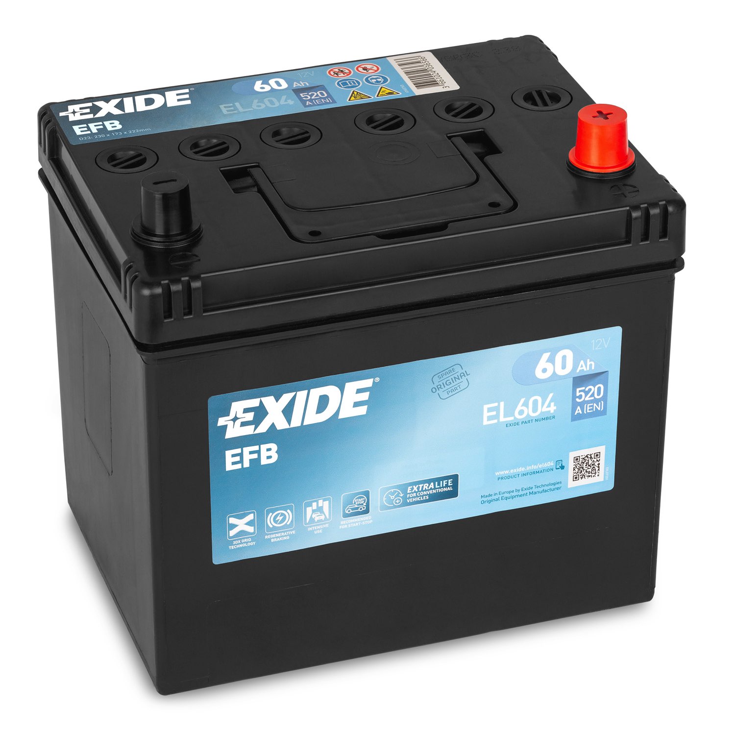 Аккумулятор Exide 60Ah 520A Start-Stop EFB EL604 купить | Низкая цена