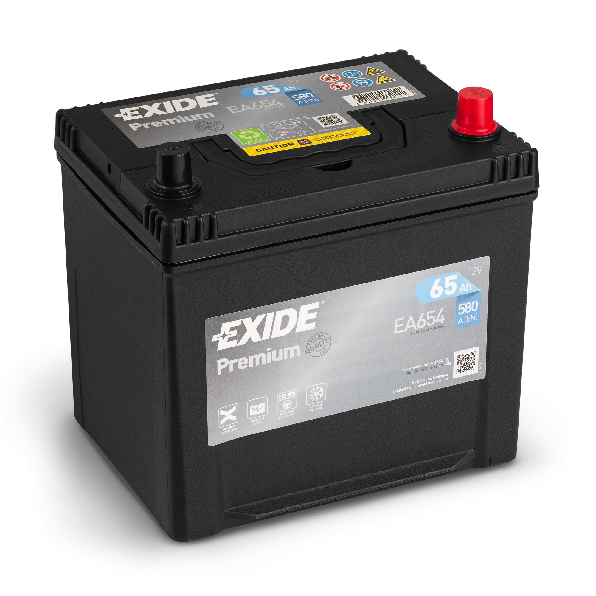 Аккумулятор Exide 65Ah 580A Premium EA654 купить | Низкая цена