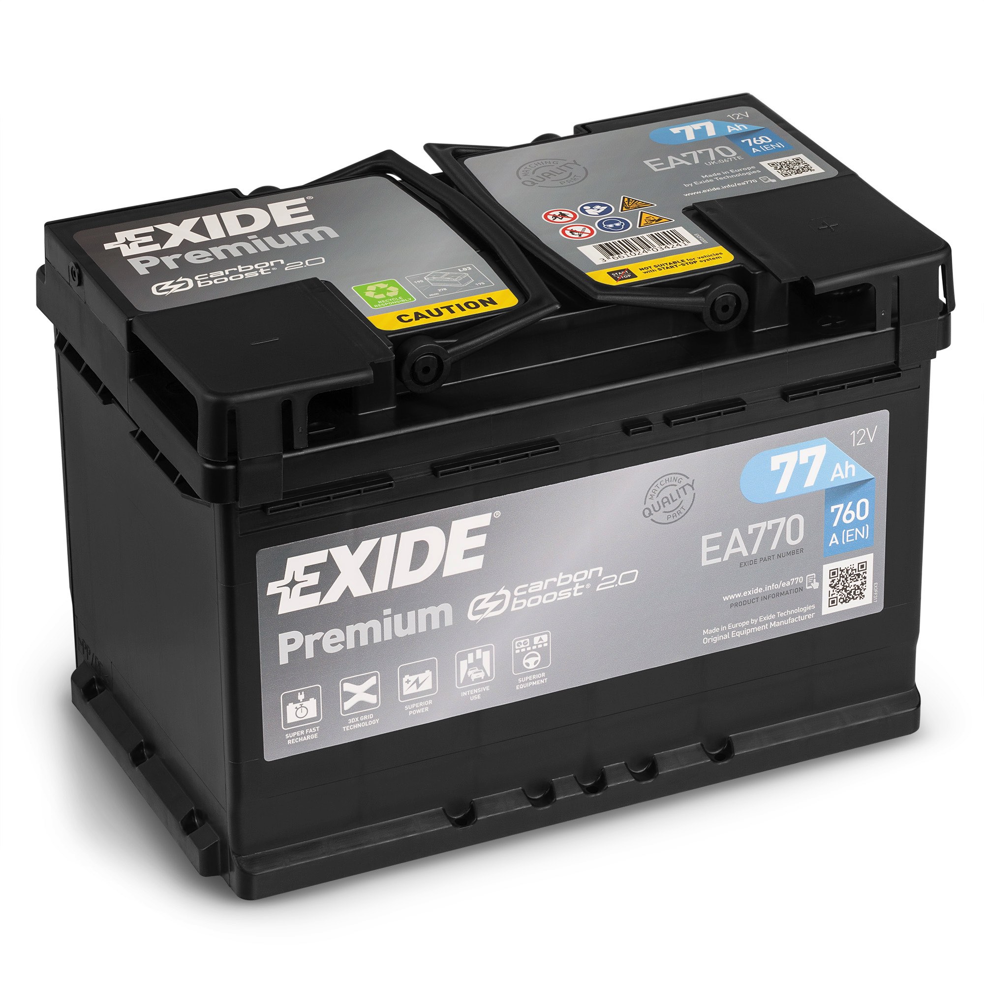Аккумулятор Exide 77Ah 760A Premium EA770 купить | Низкая цена