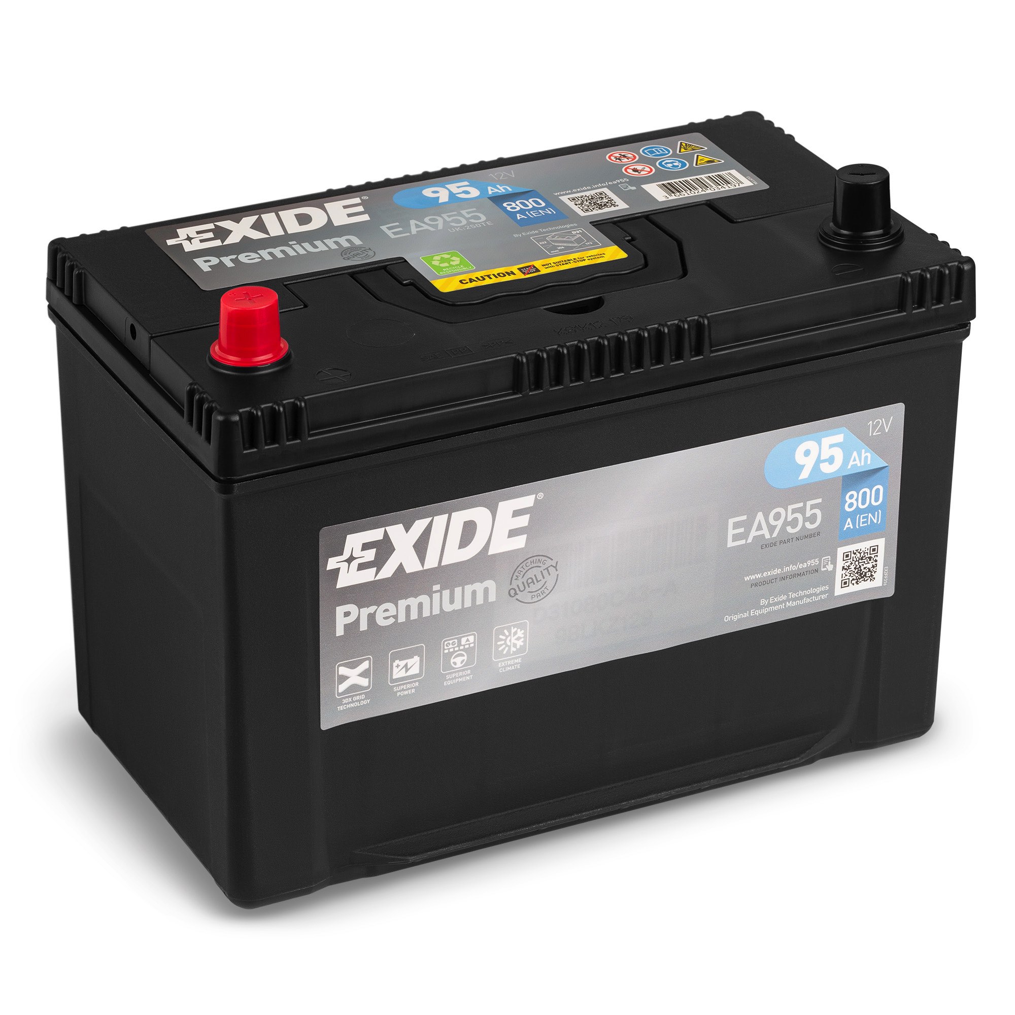 Аккумулятор Exide 95Ah 800A Premium EA955 купить | Низкая цена