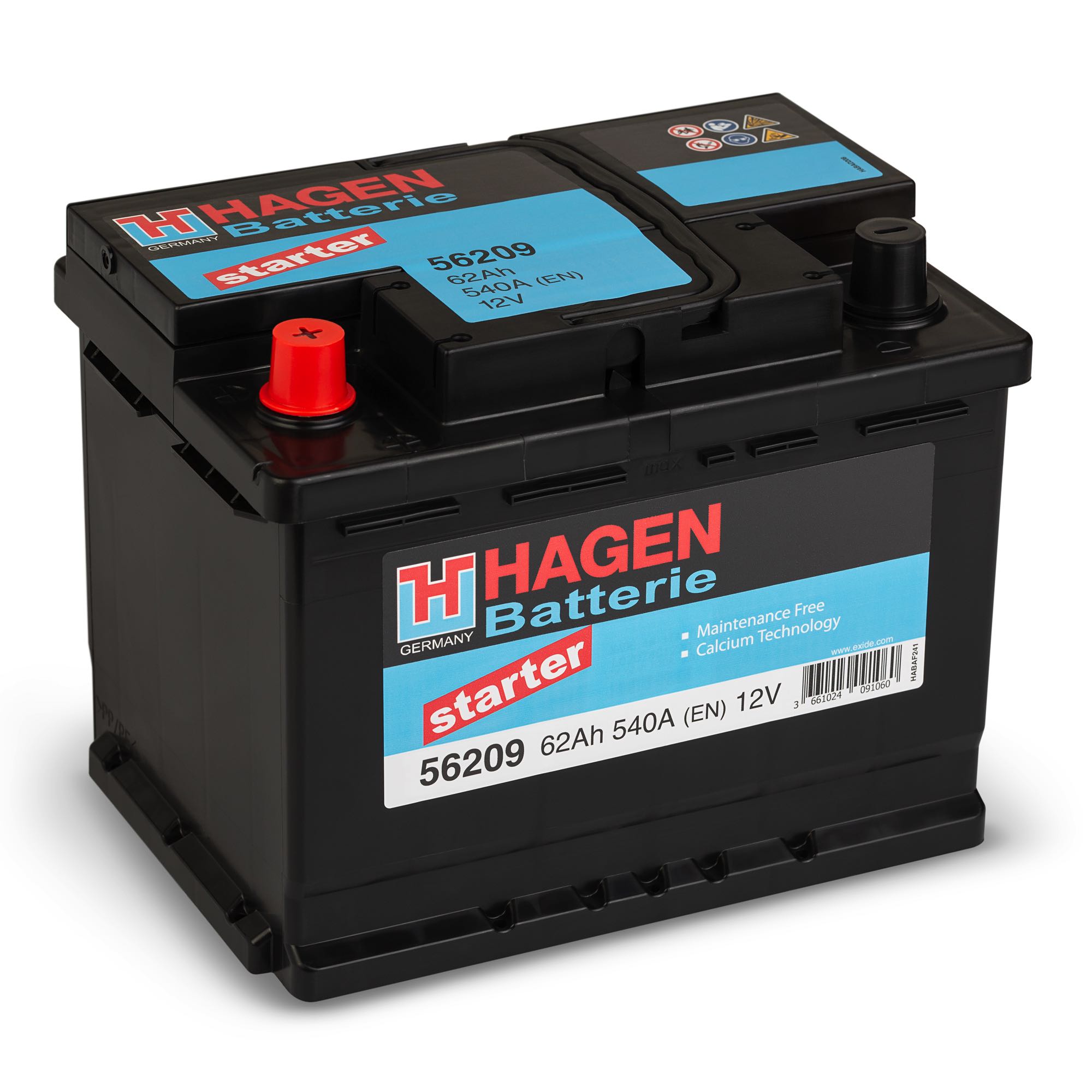Аккумулятор Hagen 62Ah Starter 56209 купить АКБ